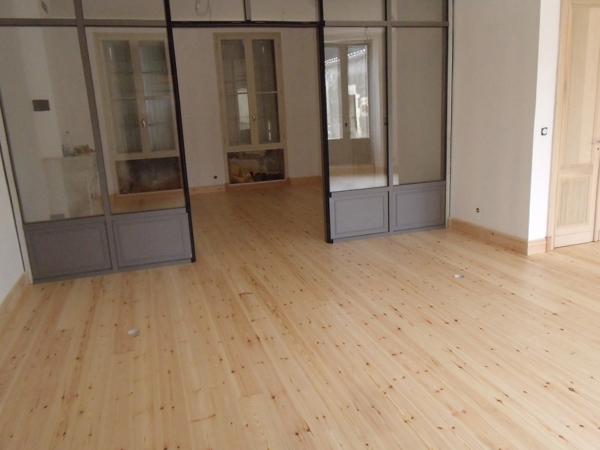 Pose parquet massif sapin rouge - Pontaillac